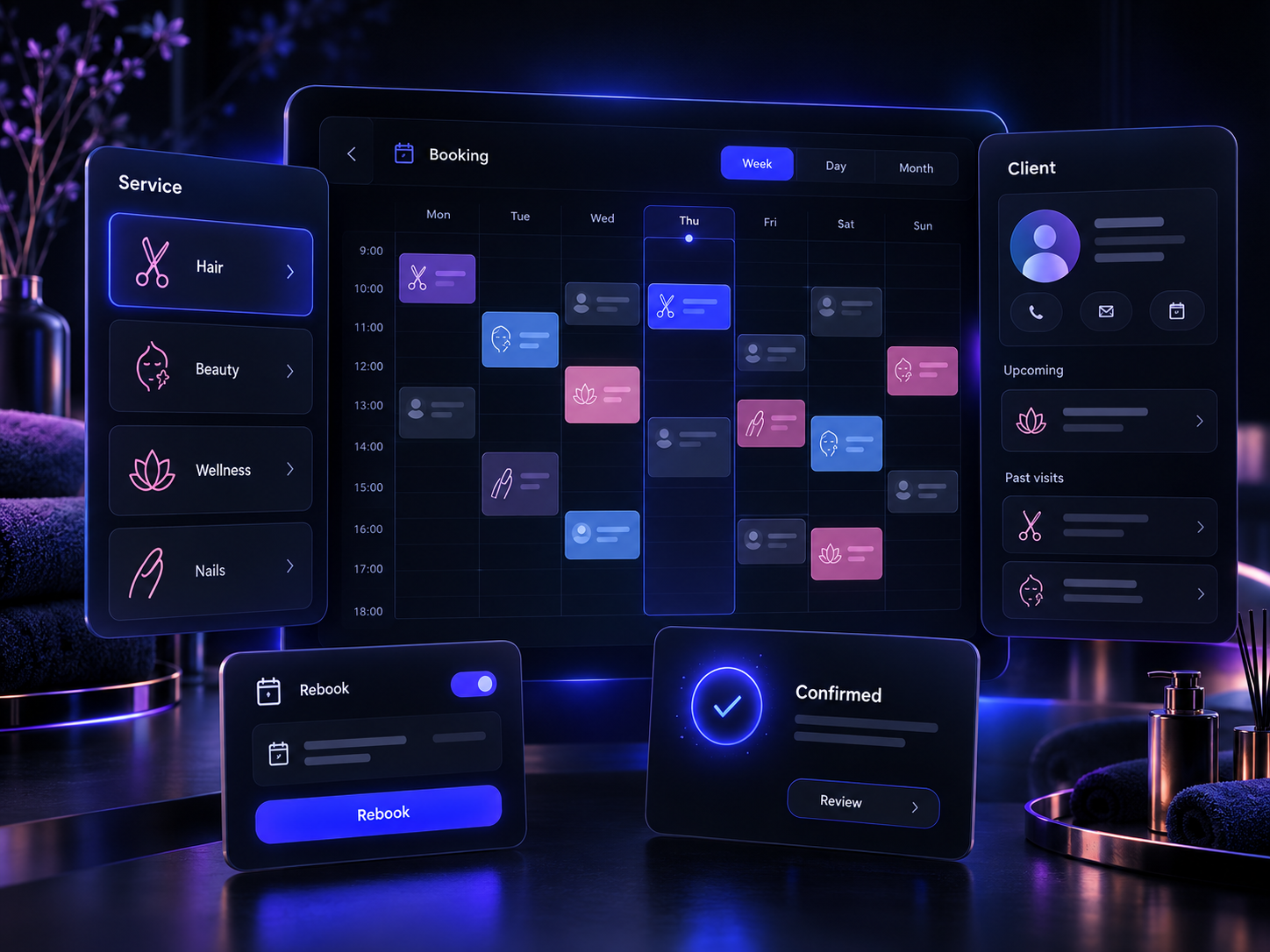 Beauty Salon product interface preview